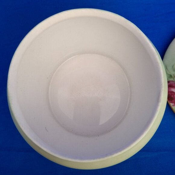 Antique Weimar Hand-Painted Porcelain Powder Jar & Hair Receiver Set - Picture 4 of 10